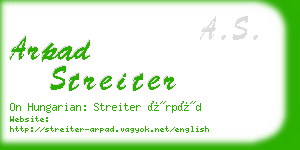 arpad streiter business card